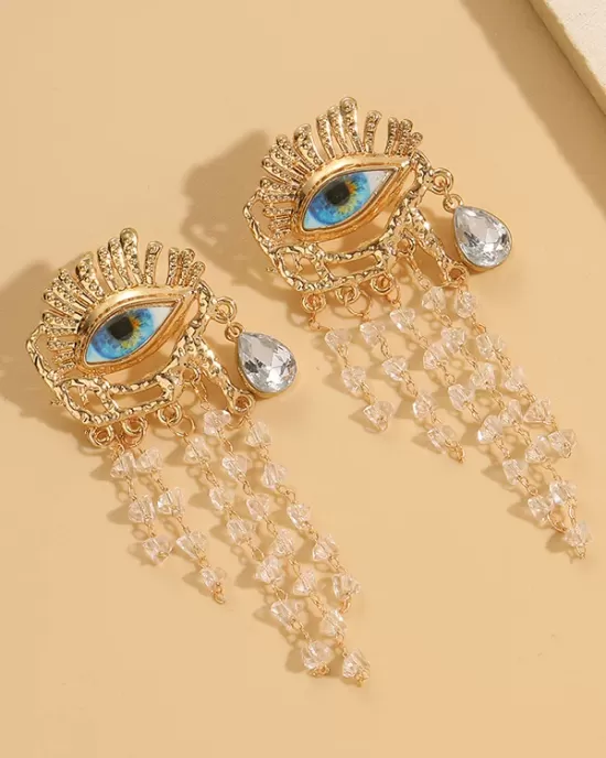 Eye Shape Geometric Tasseled Earrings Accessories Drop Earrings