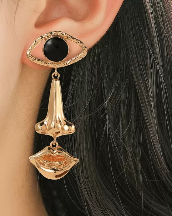 Contrast Color Geometric Earrings Accessories Drop Earrings