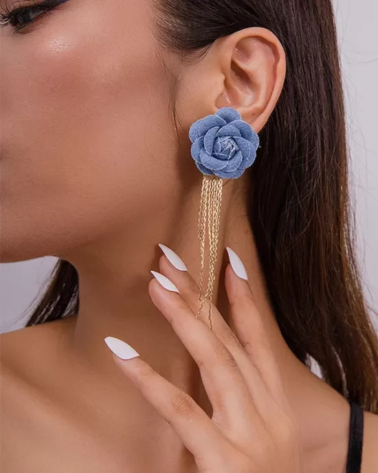 Flower Shape Tasseled Earrings Accessories