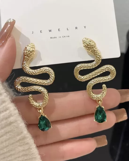 Contrast Color Snake Shape Earrings Accessories