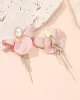 Flower Shape Rhinestone Tasseled Earrings Accessories