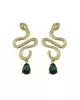 Contrast Color Rhinestone Snake Shape Earrings Accessories