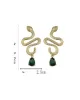 Contrast Color Rhinestone Snake Shape Earrings Accessories