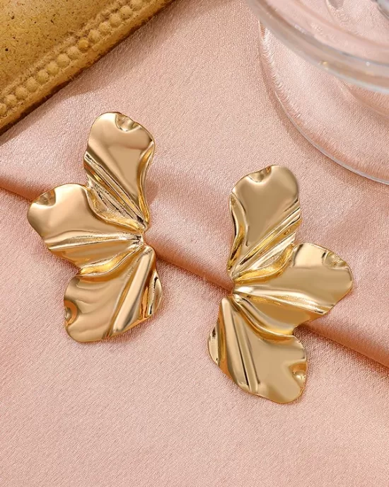 Flower Shape Solid Color Earrings Accessories