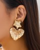 Heart Shape Solid Color Star Shape Normcore Earrings Accessories