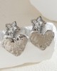 Heart Shape Solid Color Star Shape Normcore Earrings Accessories