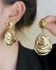 Geometric Pleated Solid Color Earrings Accessories Drop Earrings