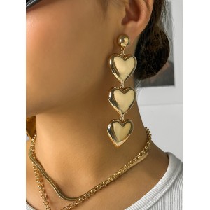 Heart Shape Solid Color Earrings Accessories Drop Earrings