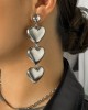 Heart Shape Solid Color Earrings Accessories Drop Earrings