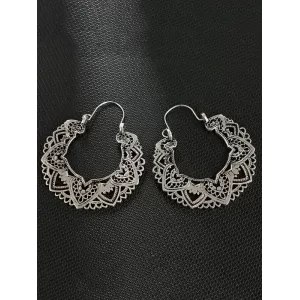 Vintage Alloy Hollow Flower Earrings