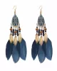 National Original 5 Colors Feather Tassels Beads Chains 6 Colors Earrings