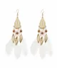 National Original 5 Colors Feather Tassels Beads Chains 6 Colors Earrings