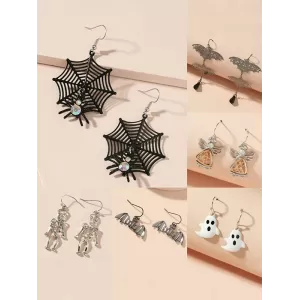 Halloween Pumpkin Spider Bat Earrings