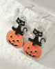 Halloween Pumpkin Spider Bat Earrings