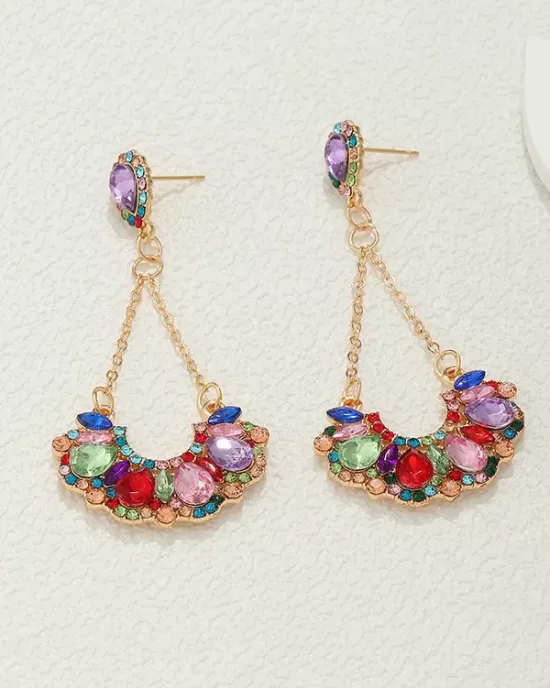 Statement Contrast Color Geometric Earrings Accessories