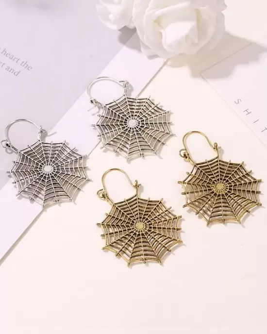 Vintage Openwork Spider Web Earrings