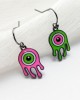 Asymmetrical Eye Contrast Color Donut Fashion Personality Earrings