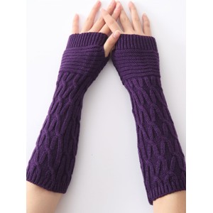 Solid Color Keep Warm Jacquard Knitted Sleevelet