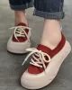 Contrast Color Lace-Up Platform Shoes Casual Shoes