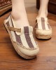 Striped Flat Shoes Casual Canvas Shoes