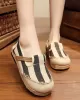 Striped Flat Shoes Casual Canvas Shoes