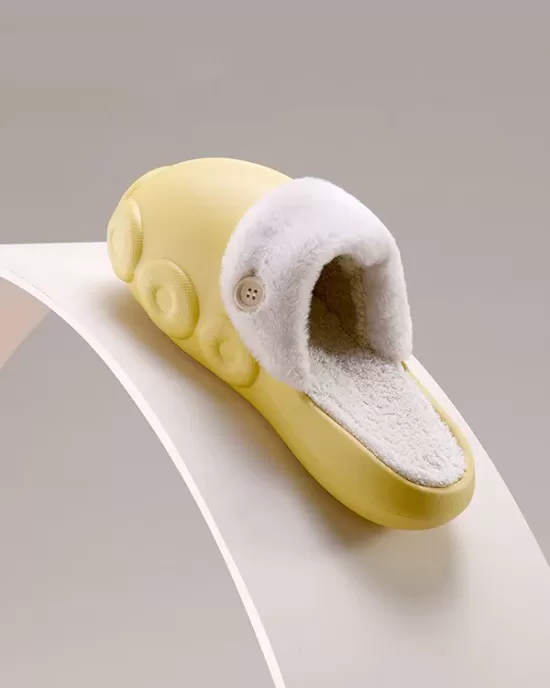 Warm Removable Washable Waterproof Thick-Soled Cotton Slippers