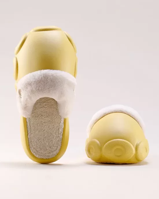 Warm Removable Washable Waterproof Thick-Soled Cotton Slippers