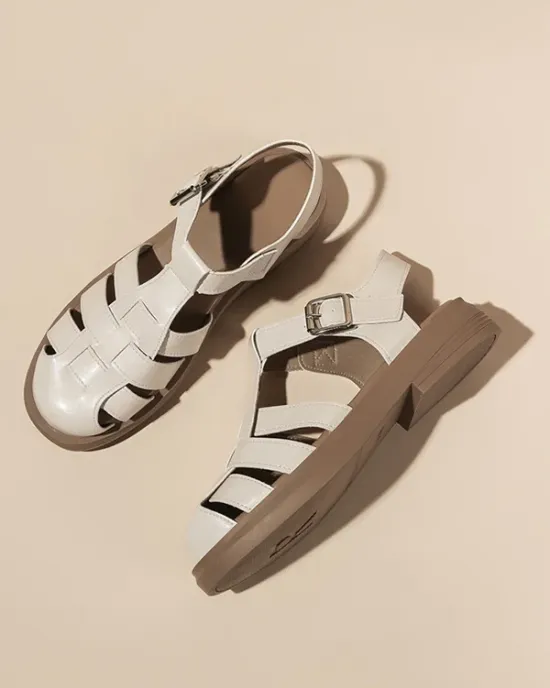 Hollow Round-Toe Sandals Gladiators