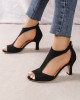 Peep Toe Zipper Pumps Sandals