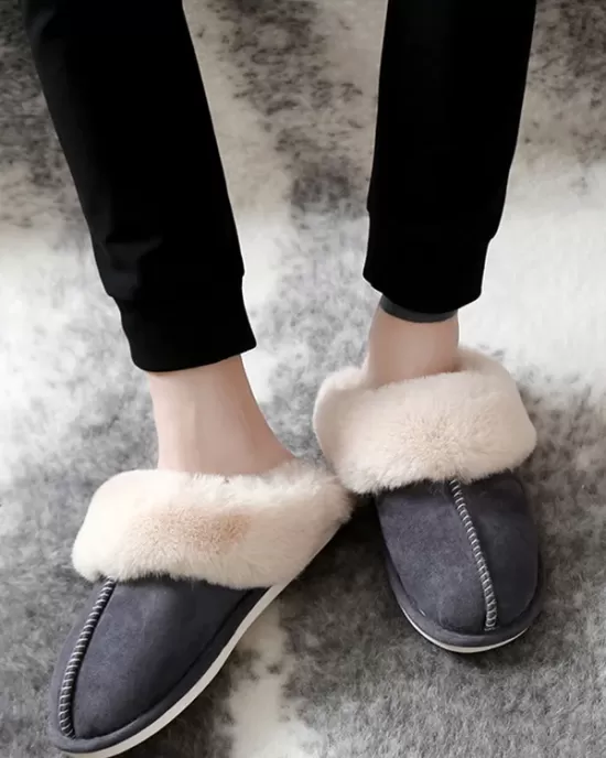 Indoor Warm Faux Fur Non-Slip Keep Warm Slippers