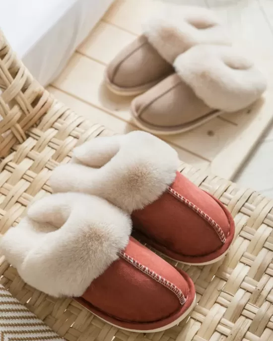 Indoor Warm Faux Fur Non-Slip Keep Warm Slippers