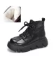 Vintage Cow Leather Wool Boots Platform Shoes