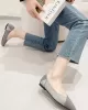 Contrast Color Pointed-Toe Split-Joint V-Cut Flats Flat Shoes