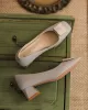 Elegant Square Buckle Chunky Square Mid Heel Shoes