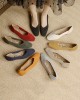 Solid Color Square-Toe Shoes Flats