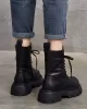 Vintage Cow Leather Mid Heels Height Boots