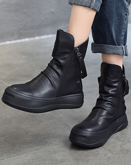 Original Irregular Casual Zipper Booties