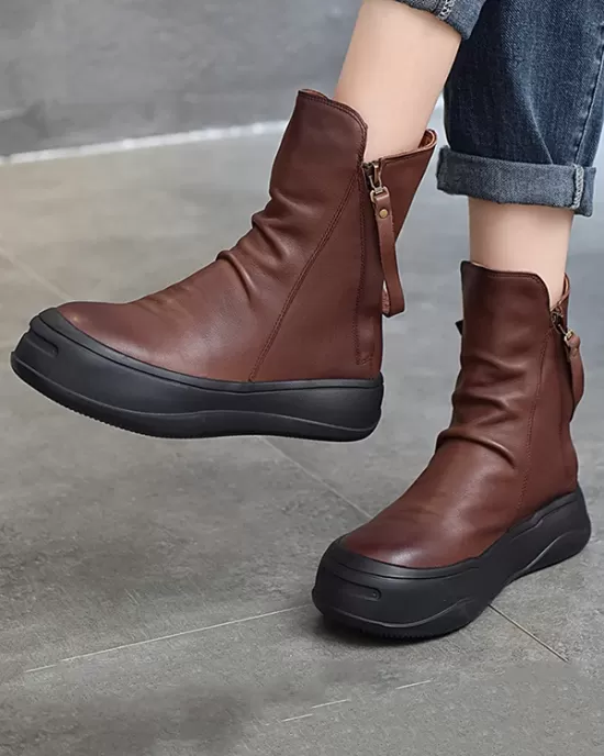 Original Irregular Casual Zipper Booties