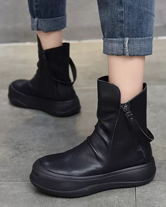 Original Irregular Casual Zipper Booties