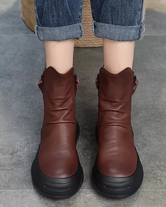 Original Irregular Casual Zipper Booties