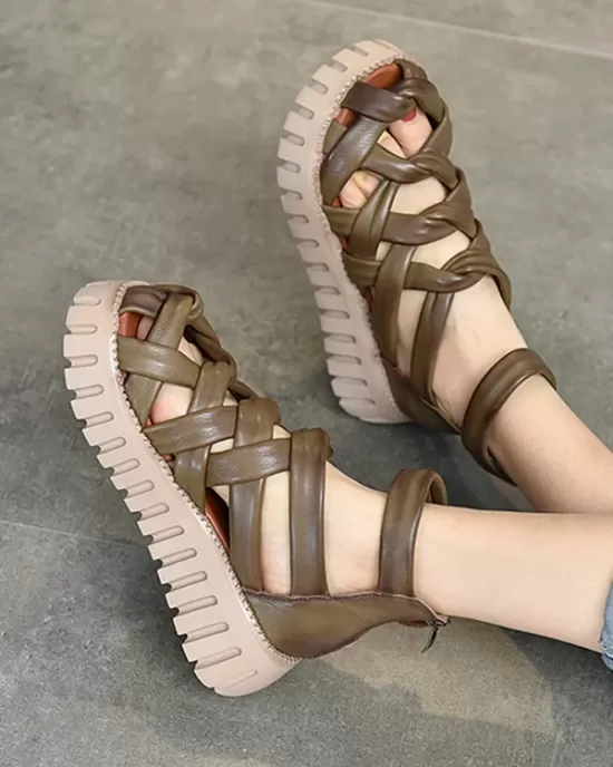 Casual Hollow Gladiator Shoes Platform Sandals