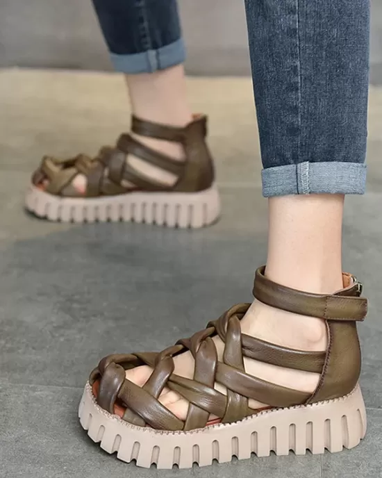 Casual Hollow Gladiator Shoes Platform Sandals