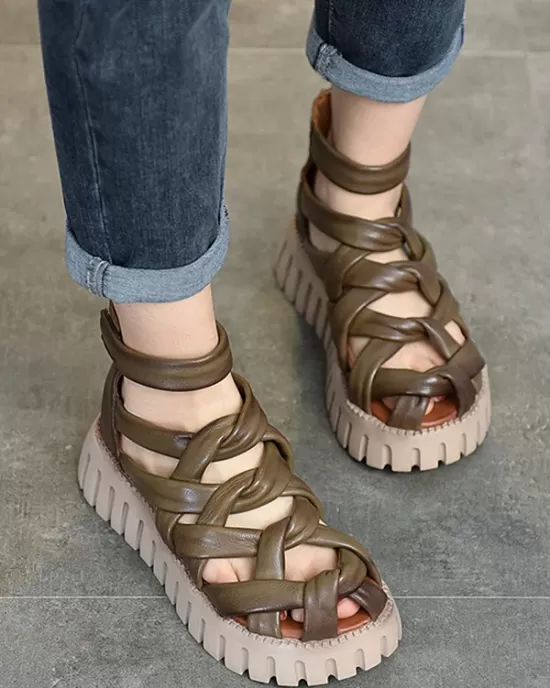 Casual Hollow Gladiator Shoes Platform Sandals