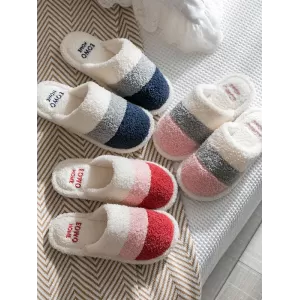 Indoor Non-Slip Keep Warm Striped Slippers