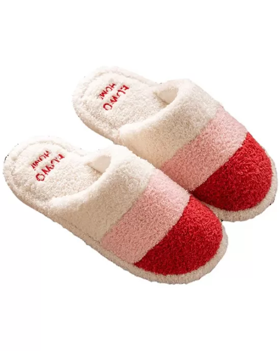 Indoor Non-Slip Keep Warm Striped Slippers