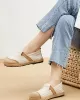 Straw Knitting Striped Flat Shoes Casual Shoes