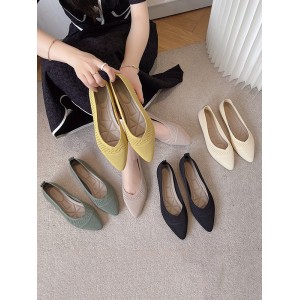 Breathable Hollow Solid Color Flat Shoes