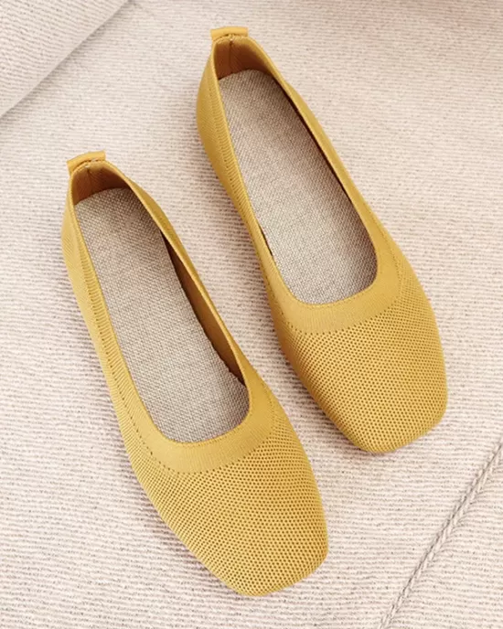 Breathable Solid Color Flat Shoes