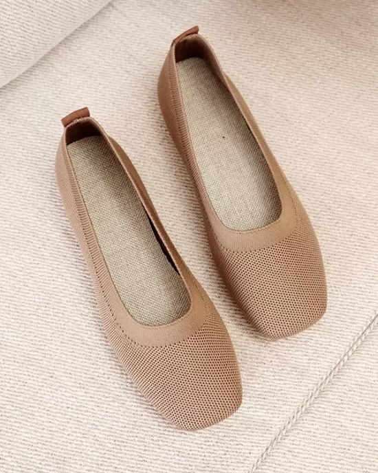 Breathable Solid Color Flat Shoes