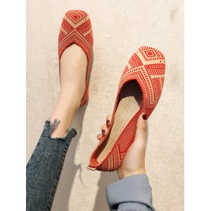 Breathable Contrast Color Flat Shoes